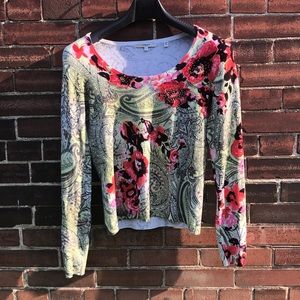 Vintage Vertigo Paris Beaded Scoop Neck Sweater